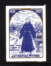 DR Reklamemarke Lutherspende zum Reformationsjubil&auml;um 1917, DR Reklamemarke Lutherspende zum Reformationsjubil&auml;um 1921, Luther Briefmarken, Vignette, Reklamemarke, Werbemarke, Martin Luther, Ereignismarke,