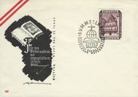 05.11.1953 FDC &Ouml;stereich - F&uuml;r den Wiederaufbau der evangelischen Schule Wien - Lutherbibel, Luther Briefmarken