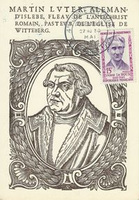 27.05.1959 Karte Martin Luther 4. Centenary Jubil&auml;ums PARIS