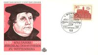 Junker J&ouml;rg, Eduard Ege, Thesenanschlag 1517, Michel-Katalog-Nr. 544, Luther Briefmarken, Wartburg, Eisenach, Lutherstadt,