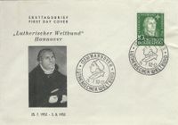 Hermann Zapf, Jan Piwczyk, Lutherischen Weltbund, Hannover, Martin Luther, Michel-Katalog-Nummer 149, Luther Briefmarken