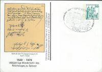 Ganzsache 1529 Reichstag Spever, Martin Luther, Luther Briefmarken