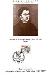 Martin Luther, Kaiser Karl V., Reichstag zu Worms, Luther Briefmarken