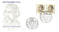 Sauer, Michel-Katalog-Nr:. Bund 718; Lucas Cranach der &Auml;ltere; Lucas Cranach d.&Auml;.; Luther Briefmarken,