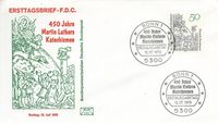 Martin Luther, Katechismus, Lucas Cranach, FDC, Erstagsbrief, Martin Luthers Katechismus, Michel 1016, Martin Luther, Luther Briefmarken