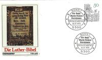 Martin Luther, Katechismus, Lucas Cranach, FDC, Erstagsbrief, Martin Luthers Katechismus, Michel 1016, Martin Luther, Luther Briefmarken