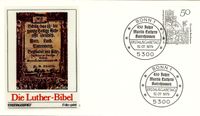 Martin Luther, Katechismus, Lucas Cranach, FDC, Erstagsbrief, Martin Luthers Katechismus, Michel 1016, Martin Luther, Luther Briefmarken