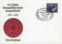 08.09.1985 Brief BRD Nr. 1193 Martin Luther Ev. Kirche Langenselbold Altes Siegel 