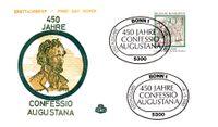 08.05.1980 BRD FDC, Confessio Augustina, 450 Jahre Confessio Augustana, EtSt Bonn, Michel-Nr. 1051, Heinz Schillinger, Martin Luther, Luther Briefmarken