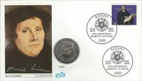 Martin Luther, 1983 Luther, 500 Geburtstag, Michel 1193, Luther Briefmarken, Luther Stempel