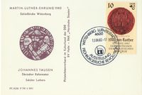 Junker J&ouml;rg, Luther Briefmarken, Martin Luther, DDR, Wittenberg