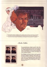 USA Michel-Katalog Nr.: 2065, Martin Luther, FDC, ETB, Martin Luther, Luther Briefmarke, 500 Jahre Martin Luther