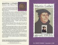 USA Michel-Katalog Nr.: 2065, Martin Luther, FDC, ETB, Martin Luther, Luther Briefmarke, 500 Jahre Martin Luther