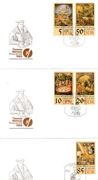 MiNr. 3269/73 &quot;500. Geburtstag von Thomas M&uuml;ntzer&quot; DDR FDC