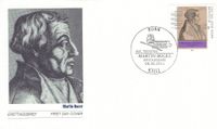 08.02.2001 BRD 450 Todestag Martin Bucer (K&uuml;nstlerblatt), Luther Briefmarken