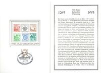 Historisches Gedenkblatt &quot;700 Jahre Lutherstadt Wittenberg 1993