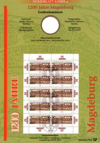 BRD Bund Numisblatt 4/2005 - 1200 Jahre Magdeburg