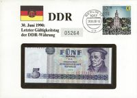 30.06.1990 Letzter G&uuml;ltigkeitstag der DDR W&auml;hrung - Geldschein DDR Mark Thomas M&uuml;nzer