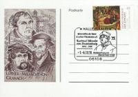 Halle - Kardinal Albrecht von Brandenburg Stempel-Nr. 10 108, Luther Briefmarken, Martin Luther