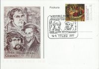 Luther Briefmarken, 500 JAHRE REFORMATION, Johannes Bugenhagen, Martin Luther, Stempelnummer: 20/302&quot;500 Jahre Reformation - Luther&quot;, Greifswald, Reformation, Martin Luther, Luther Briefmarken