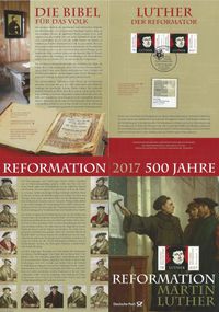 Gemeinschaftsausgabe, Reformator, Reformation, Martin Luther, Reformationsjubil&auml;ums, Michel-Katalognummer: 3300, Antonia Graschberger, M&uuml;nchen, Luther Briefmarken,