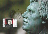 Luther Briefmarken, Luther Worms, Maximumkarte Luther, Lutherstempel, Lutherdenkmal Worms, Reformationsdenkmal Worms