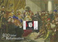 Gemeinschaftsausgabe, Reformator, Reformation, Martin Luther, Reformationsjubil&auml;ums, Michel-Katalognummer: 3300, Antonia Graschberger, M&uuml;nchen, Luther Briefmarken,