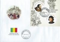 06.05.2017 Republique Mali &quot;500 Jahre Reformation&quot;, Reformation, Calvin, Zwingli, Luther, Luther Briefmarken