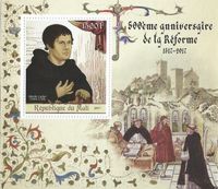 06.05.2017 Republique Mali &quot;500 Jahre Reformation&quot; Martin Luther, Luther Briefmarken