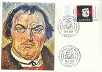 500 Jahre Reformation, Luther, Sonderstempel Eisenach, Luther Briefmarken