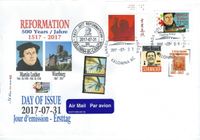 31.07.2017 Canada, 500 Jahre Reformation, FDC, Luther Briefmarken, Canada Martin Luther, Canada Luther Stamp