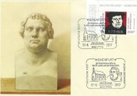 Baienfurt, Stempelnummer 17/255, Allein die Gnade, Evangelische Kirche Baienfurt, Portr&auml;t von Martin Luther, Luther Briefmarken, Martin Luther,