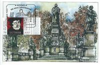 Lutherdenkmal, Reforamtionsdenkmal, 19.11.2018 Sonderstempel, Worms, 150 Jahre Lutherdenkmal, Stempel-Nr. 22/300, Luther Briefmarken