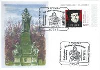 Lutherdenkmal, Reforamtionsdenkmal, 19.11.2018 Sonderstempel, Worms, 150 Jahre Lutherdenkmal, Stempel-Nr. 22/300, Luther Briefmarken