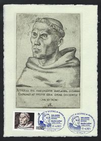 Luther Briefmarken, Wormser Reichstag, Worms, Karl V, Luther vor Kaiser und Reich