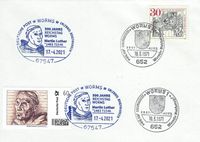 17. April 2017 Sonderstempel Worms 500 Jahre Luther vor Kaiser und Reich - FDC Worms 18.03.1971 30 Pfennig - 60 Cent Individual 2