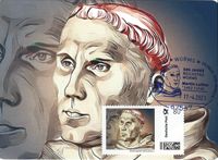 17. April 2017 Sonderstempel Worms 500 Jahre Luther vor Kaiser und Reich - Maximumkarte 80 Cent Individual