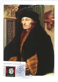 Martin Luther Briefmarke, Ausgabe der 2-Euro-Gedenkm&uuml;nze &bdquo;35 Jahre Erasmus-Programm&ldquo; OVALSTEMPEL Abbildung 2-Euro-Gedenkm&uuml;nze Erasmus- Programm Stempelnummer: 13/071