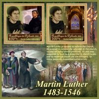 Republik Dschibuti , Dschibuti, Agenturbriefmarken, Martin Luther, Reformation, Afrika Luther Briefmarken