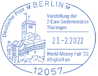 Wartburg, 2 Euro Münze; Martin Luther