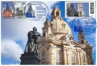 Michel-Nummer: 3785; Serie &quot;Zeitreise Deutschland&quot; , Dreden Fauenkirche, Luther-Denkmal Dresden, Luther Briefmarken, Lutherdenkm&auml;ler