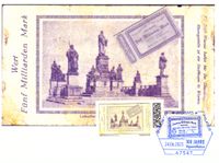 Gutschein der Stadt Worms aus dem Jahr 1923 Stempel-Nr.: 12/88, Worms - Sonderstempel 100 Jahre Hyperinflation, Lutherdenkmal Worms, Reformationsdenkmal Worms, Individualbriefmarke Worms, Notgeldschein Worms, Luther Briefmarken