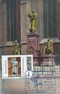 Luther-Denkmal Hannover; Postkarte Lutherdenkmal, Lutherdenkmal, Luther Briefmarken, Martin Luther, Luther-Denkm&auml;ler, Lutherdenkm&auml;ler, Martin Luther Denkmal