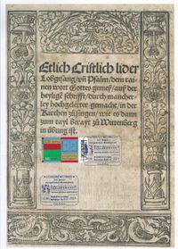 06886 LUTHERSTADT WITTENBERG, 01.06.2024, RECHTECKSTEMPEL, Motiv: Notenzeile aus dem Gesangbuch von Johannes Walter 1524 Sonderstempelnummer: 10/057, Lutherbriefmarken, Luther Briefmarken