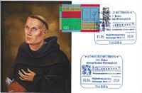 06886 LUTHERSTADT WITTENBERG, 01.06.2024, RECHTECKSTEMPEL, Motiv: Notenzeile aus dem Gesangbuch von Johannes Walter 1524 Sonderstempelnummer: 10/057, Lutherbriefmarken, Luther Briefmarken