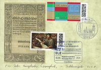 06886 LUTHERSTADT WITTENBERG, 01.06.2024, RECHTECKSTEMPEL, Motiv: Notenzeile aus dem Gesangbuch von Johannes Walter 1524 Sonderstempelnummer: 10/057, Lutherbriefmarken, Luther Briefmarken