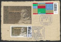 SCHW&Auml;BISCH HALL; Sonderstempel 11.05.2024; Luther Stempel 2024; D&uuml;rer- &amp; Luther-Philatelisten e. V.; Martin Luther; Johannes Brenz; Heidelberger Disputation 1518; RECHTECKSTEMPEL; Stempelnummer Nr: 09/044; Lutherbriefmarken