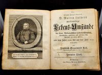 270 Jahre altes Buch antiquarisch Leipzig 1753 M.Luther Biografie Holzdeckel