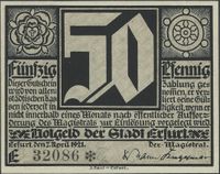 Notgeld der Stadt Erfurt; Erfurt, den 7. April 1921, Notgelscheine Martin Luther, Notgeld Erfurt