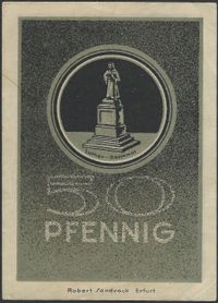 Notgeld 50 Pfg. Notgeldausstellung Erfurt 1922